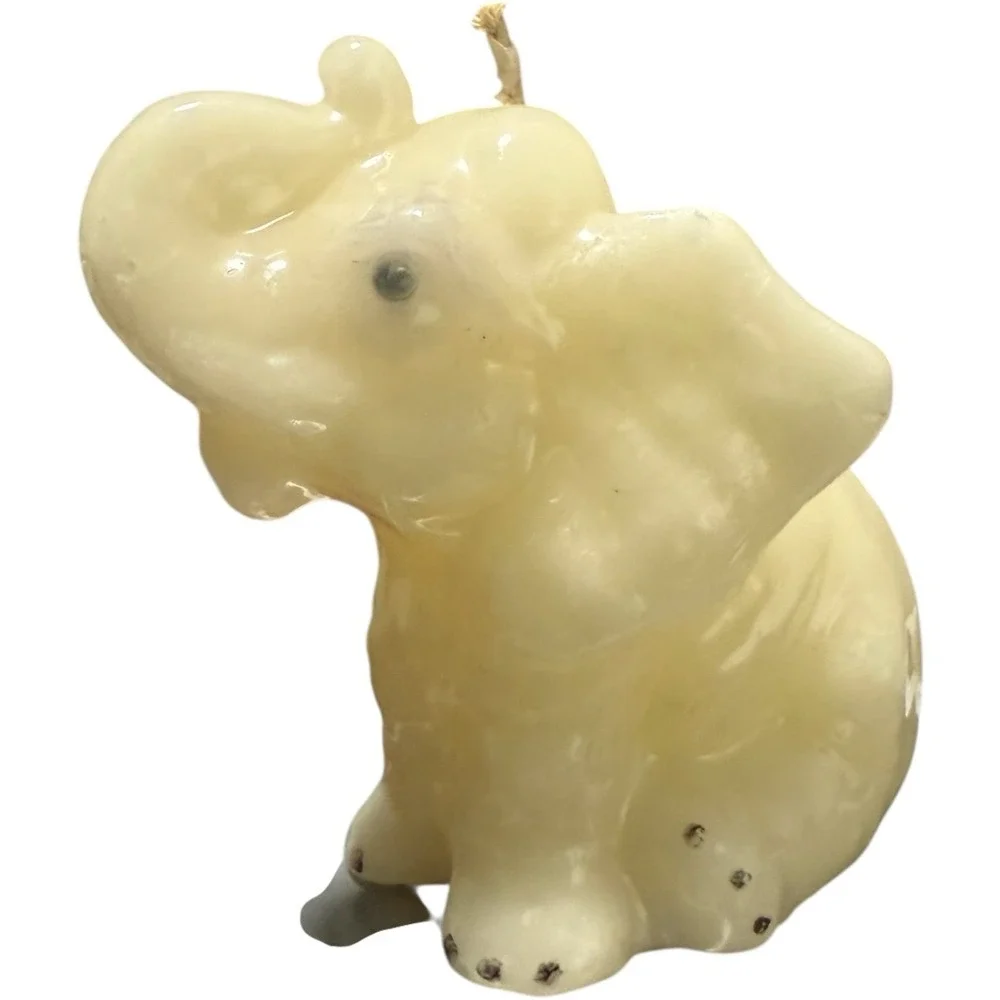 Handmade Vintage Lorelei Candles/Gatlinburg Tennessee, ivory‎ elephant candle